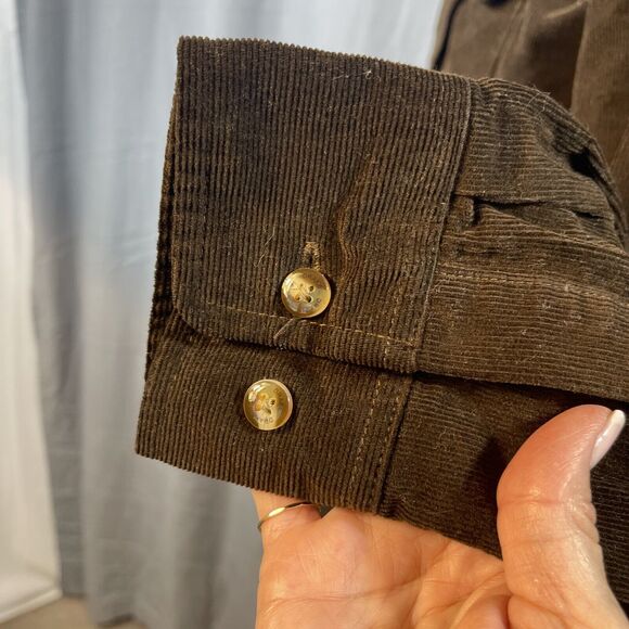 DRAKE Waterfowl Button-Down Shirt Long Sleeved Corduroy Mens M Relaxed Brown - Picture 3 of 8